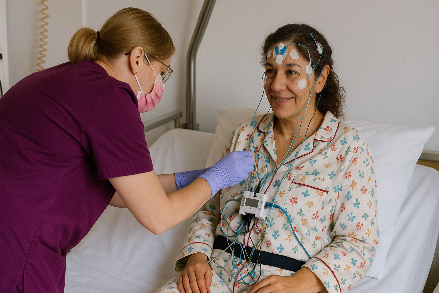 Schlaflabor ablauf untersuchungen frau verkabelt schlaflabor novamed